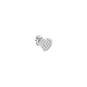 STUD EARRINGS SS HEART WITH CRYSTALS