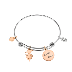 BANGLE EXT BR LPS-SS+ROSE GOLD