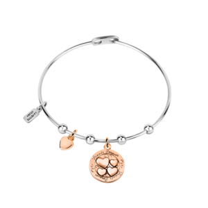 BANGLE BR LPS HEARTS AND CHARM ROSE'-AR