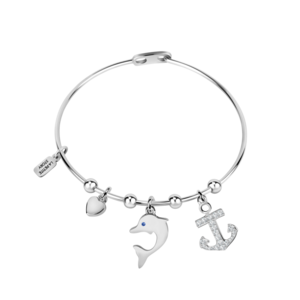 BANGLE BR LPS-SS CHARM WITH MESSAGE LOVE