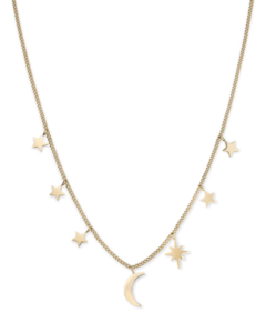 Multi Stars And Moon Necklace Gold