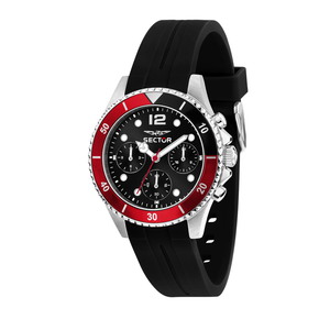 230 39MM MULT BLACK DIAL BLACK SIL ST