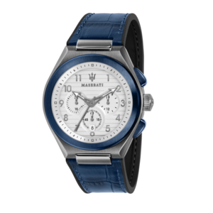 TRICONIC 43mm CHR WHITE DIAL BLUE ST