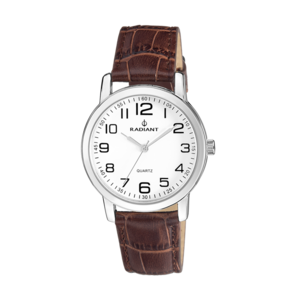 GRAND 40MM WHITE DIAL BROWN LEATHER STRA