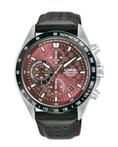 Gent's Chronograph Strap red dial