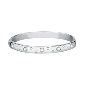 POETICA BANGLE SS + WHITE CRYSTALS