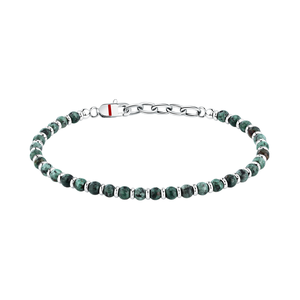 BASIC BRACELET WITH GREEN STONES 19+3CM