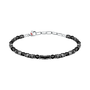 BASIC BR.HEMATITE+BLACK AGATE 21CM