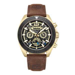 Marshfield Black Dial Brown Leather